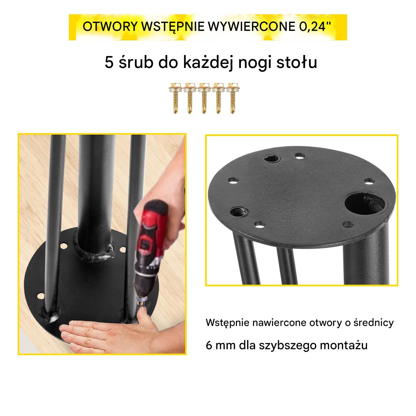 Nogi do stołu lawy biurka stolika metalowe loftowe 71x20cm 4sztuki - obrazek 5