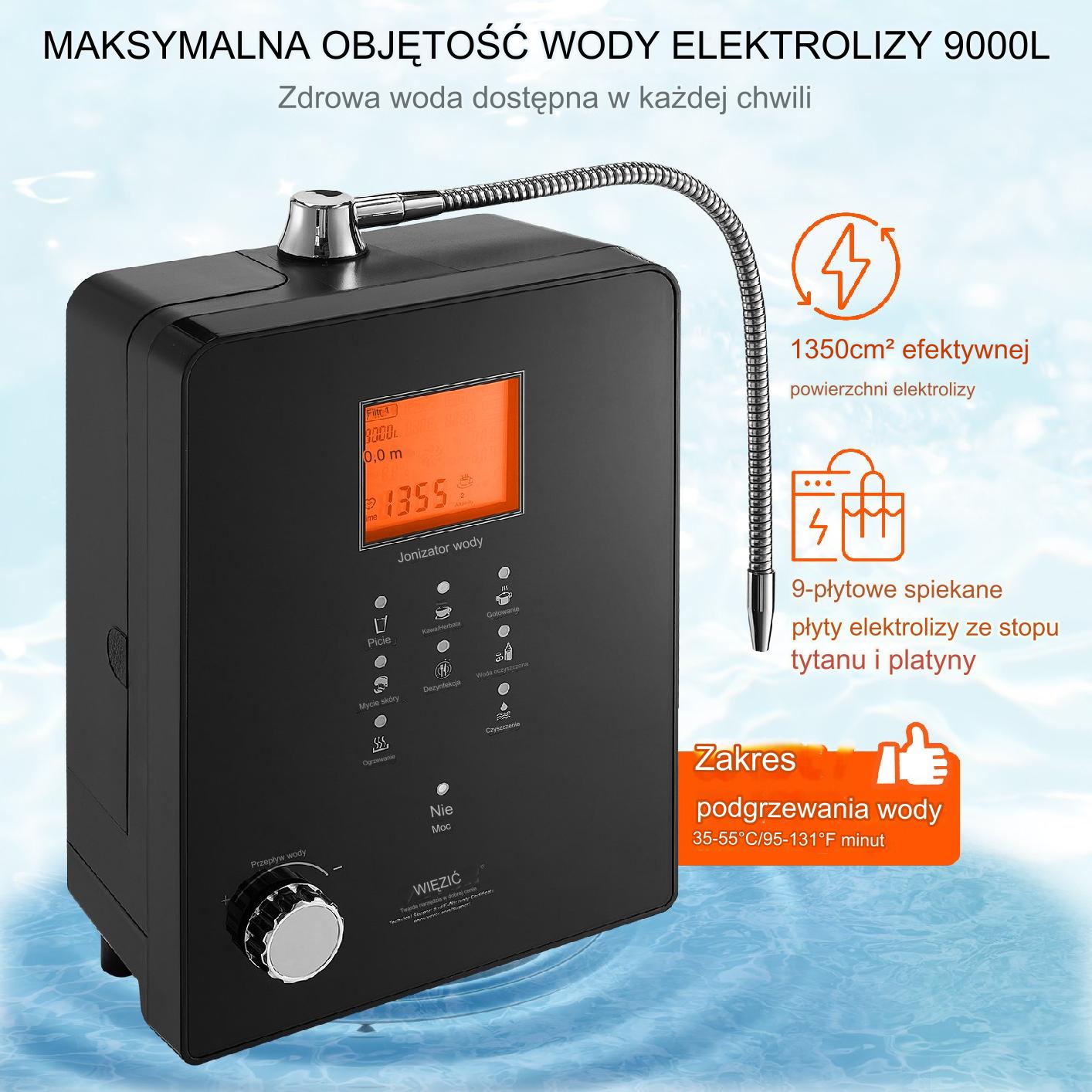 Jonizator wody alkalicznej pH 3-11,2 6 trybów 9000L - obrazek 7