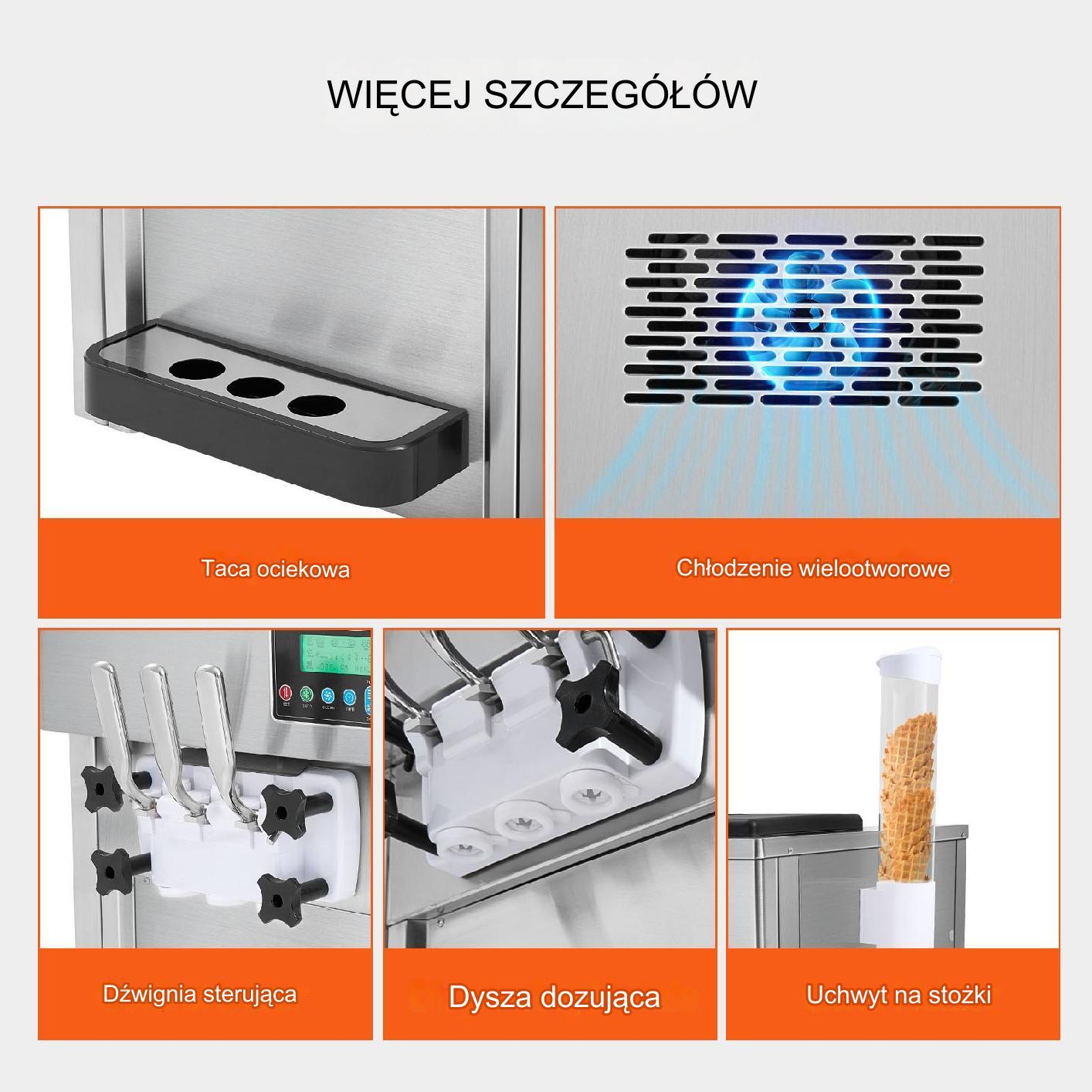 Maszyna do lodów włoskich automat do lodów 20 l/h - obrazek 5