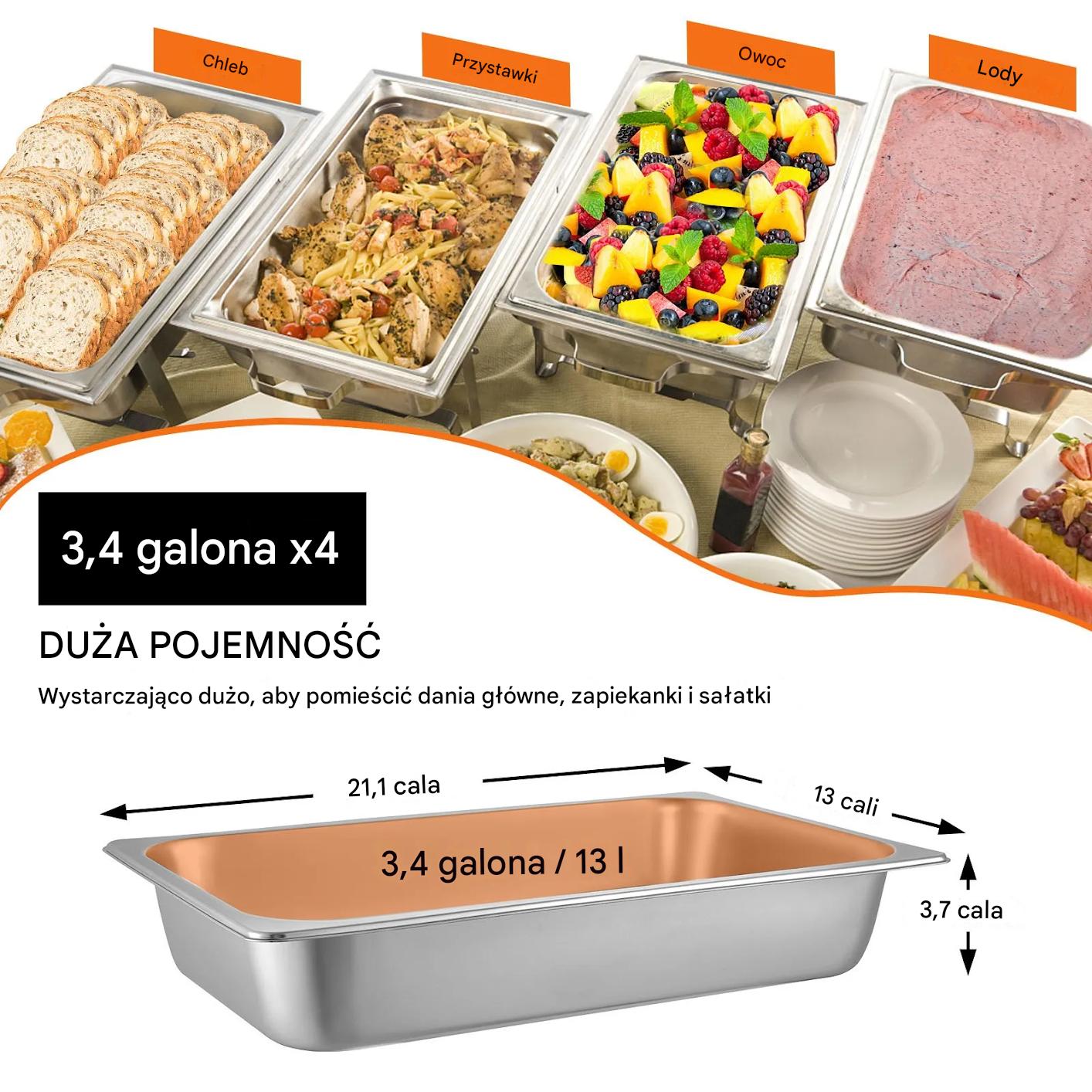 Pojemnik gastronomiczny GN 1/1 13L stalowy 4 szt do cateringu - obrazek 5