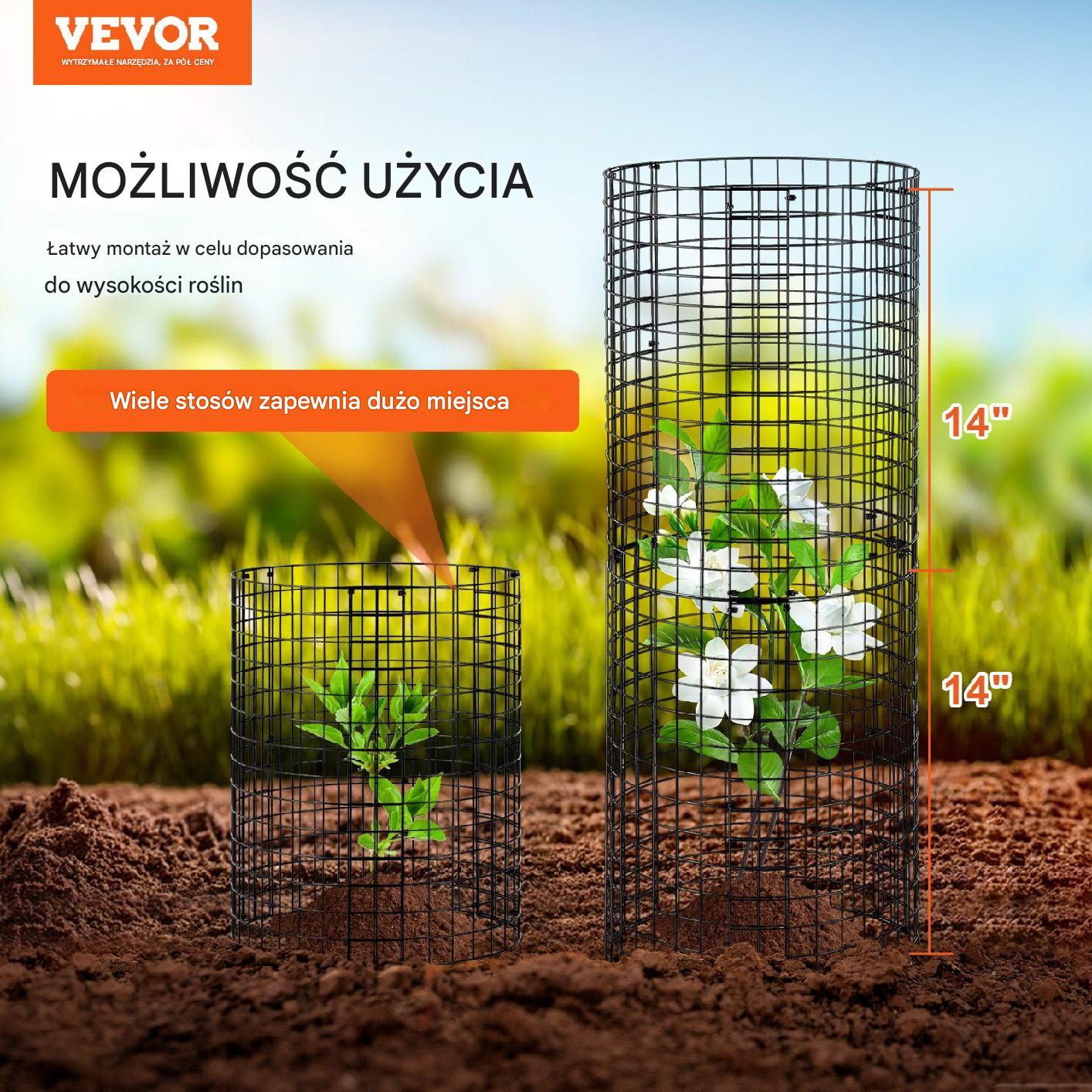 Metalowa klatka na rośliny 6szt 32x36cm – ochrona przed zwierzętami - obrazek 7