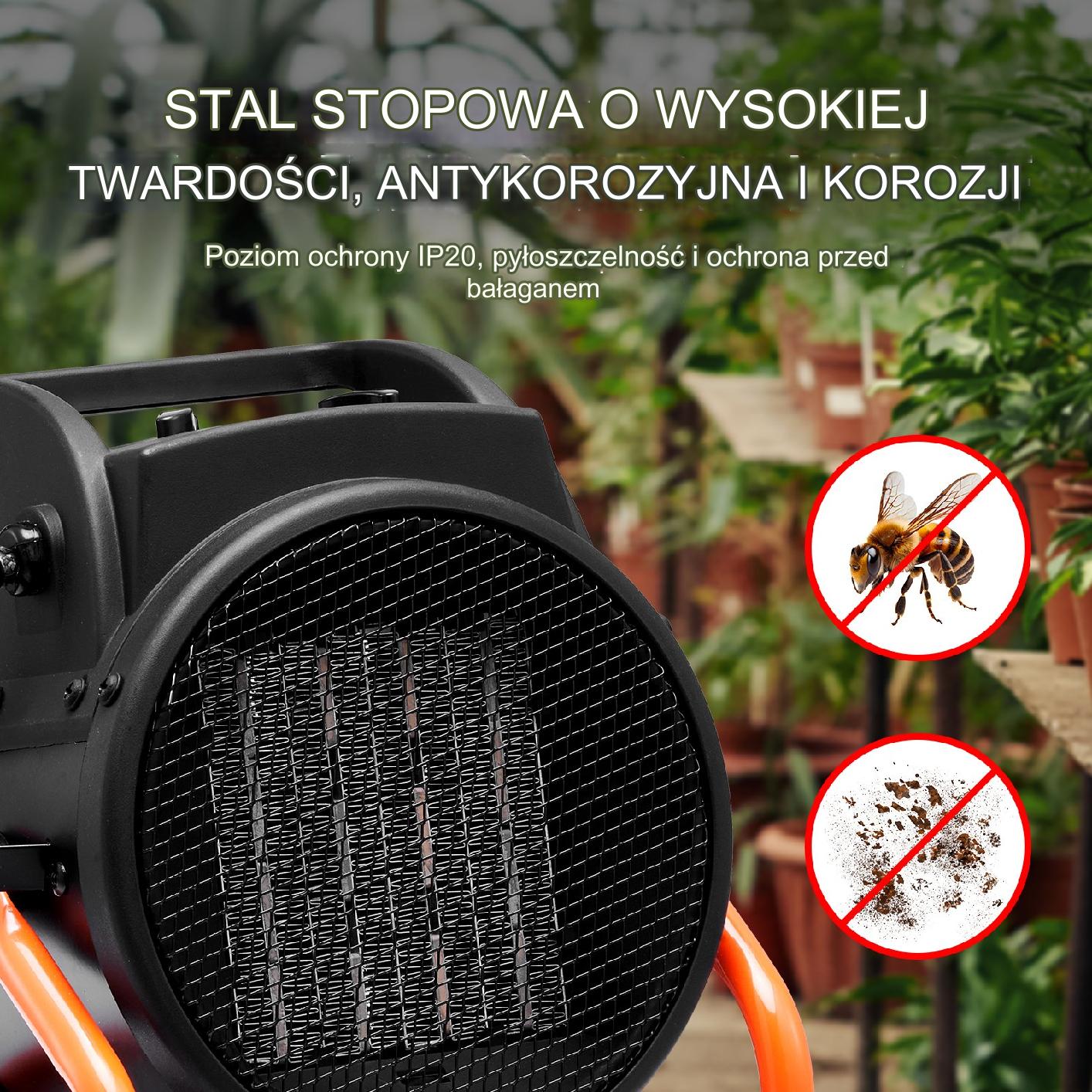 Nagrzewnica elektryczna dmuchawa farelka grzejnik + wentylator 2000 W - obrazek 3