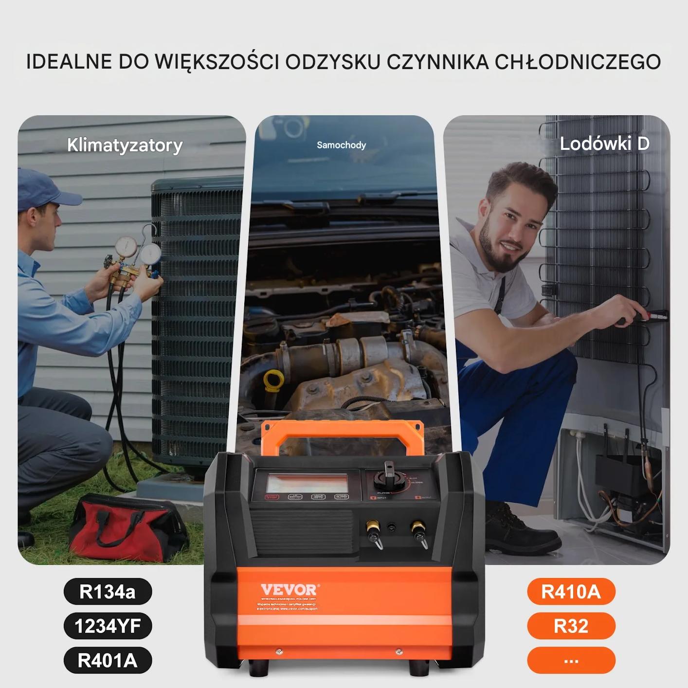 Stacja odzysku czynnika chłodniczego 1HP dwucylindrowa HVAC klimatyzacja - obrazek 4