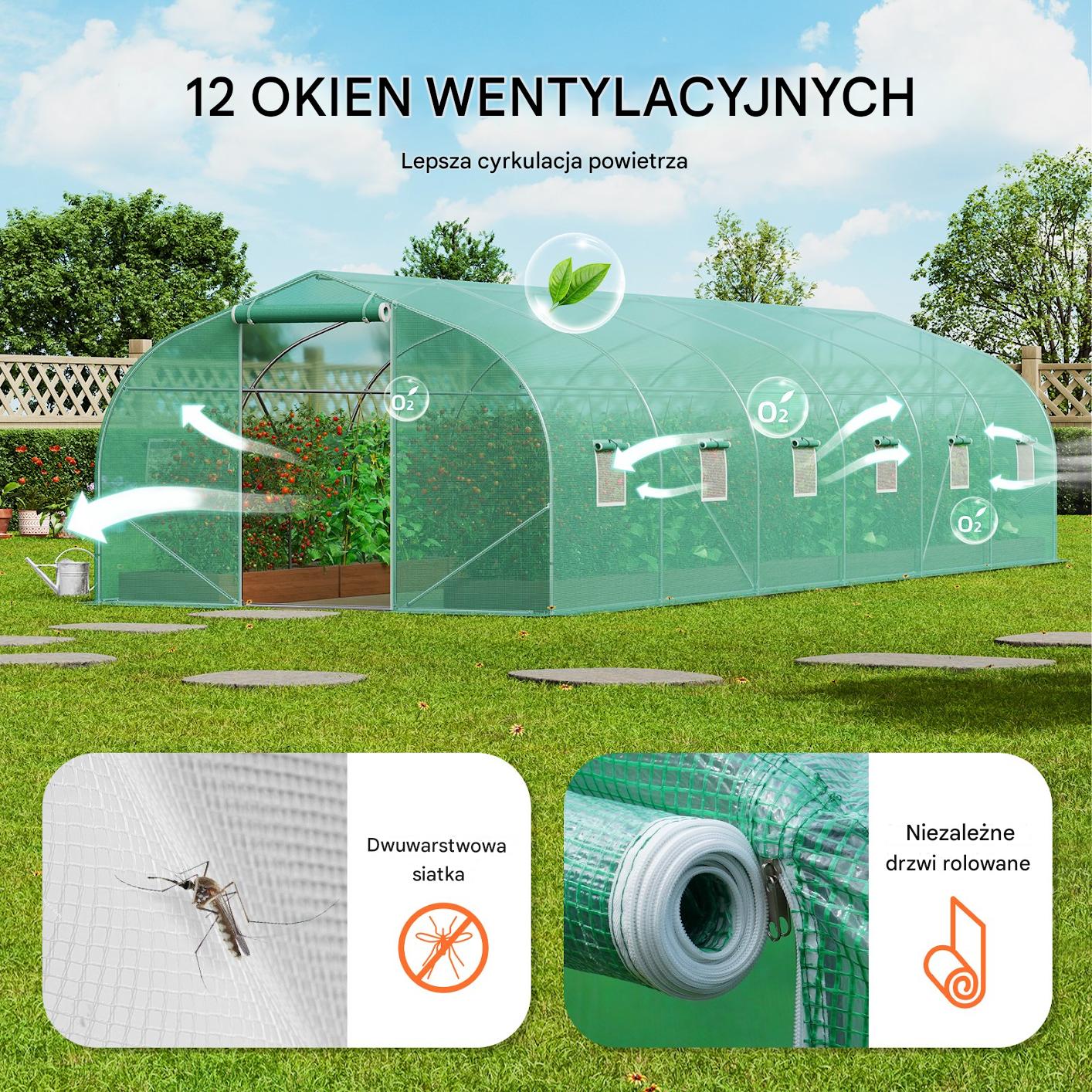 Tunel foliowy ogrodowy szklarnia 27m2 9x3x2 m - obrazek 5