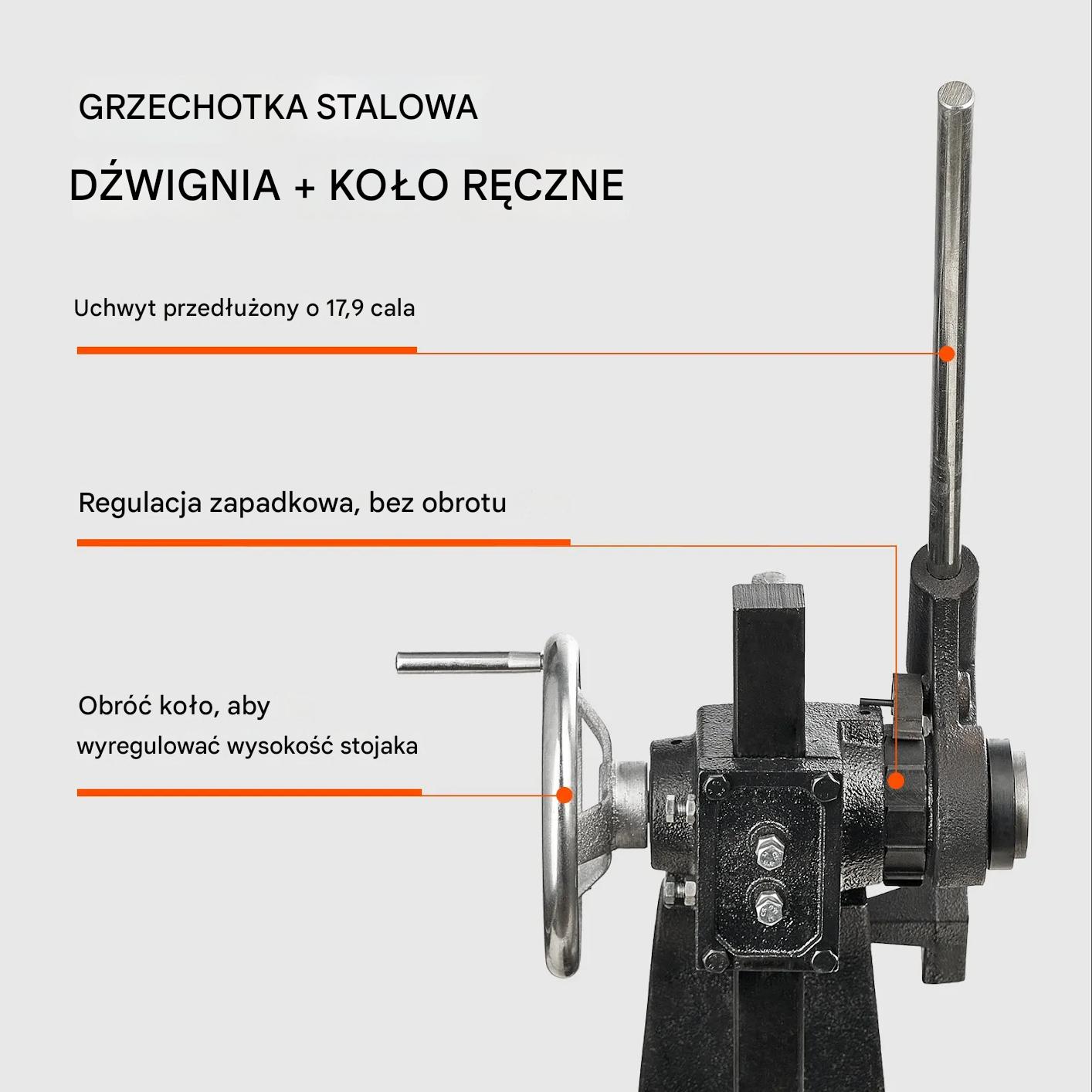 Prasa ręczna zapadkowa 3 tony żeliwna - do tłoczenia gięcia formowania - obrazek 3