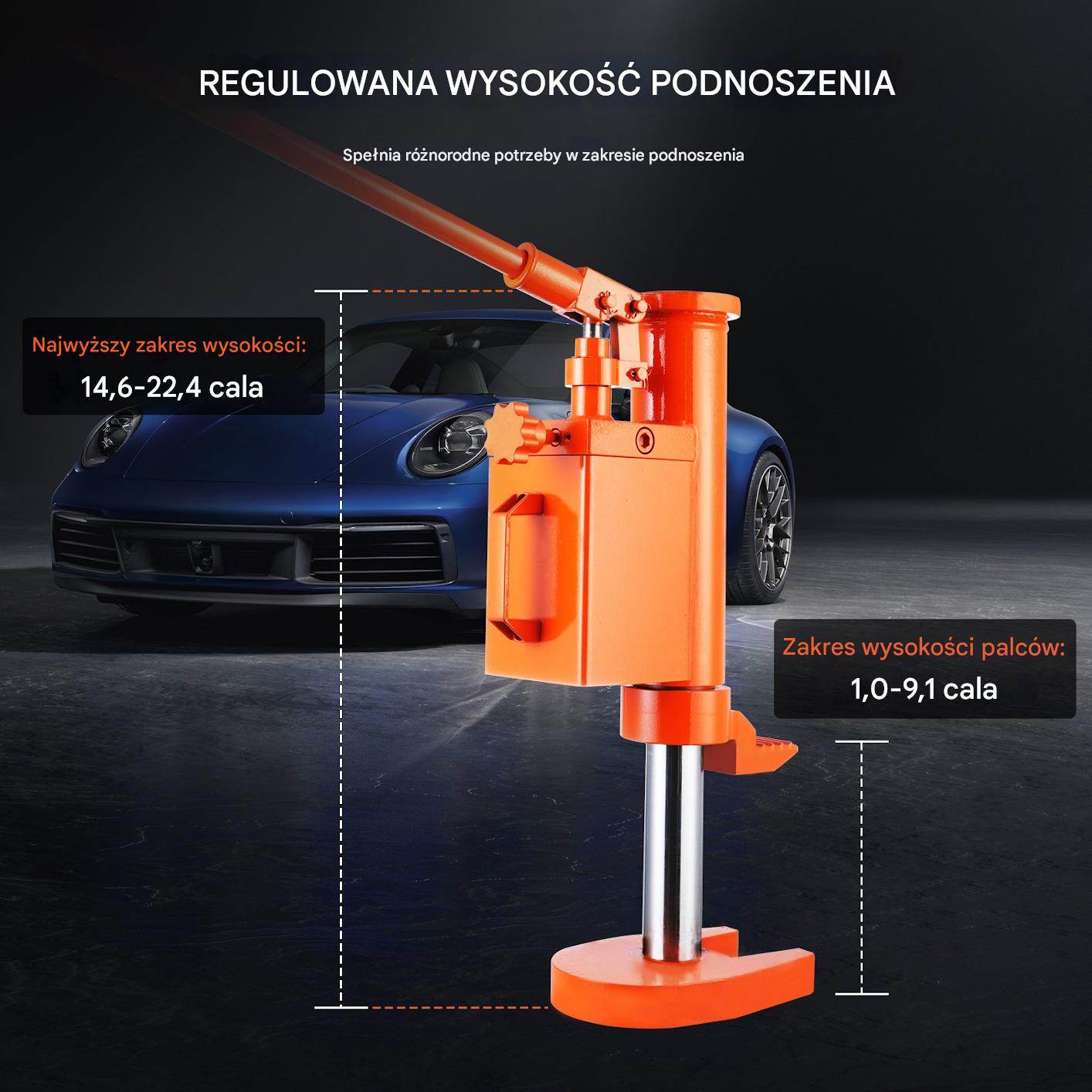 Podnośnik hydrauliczny maszynowy 5T stopa 10T góra obrotowy 360° - obrazek 7