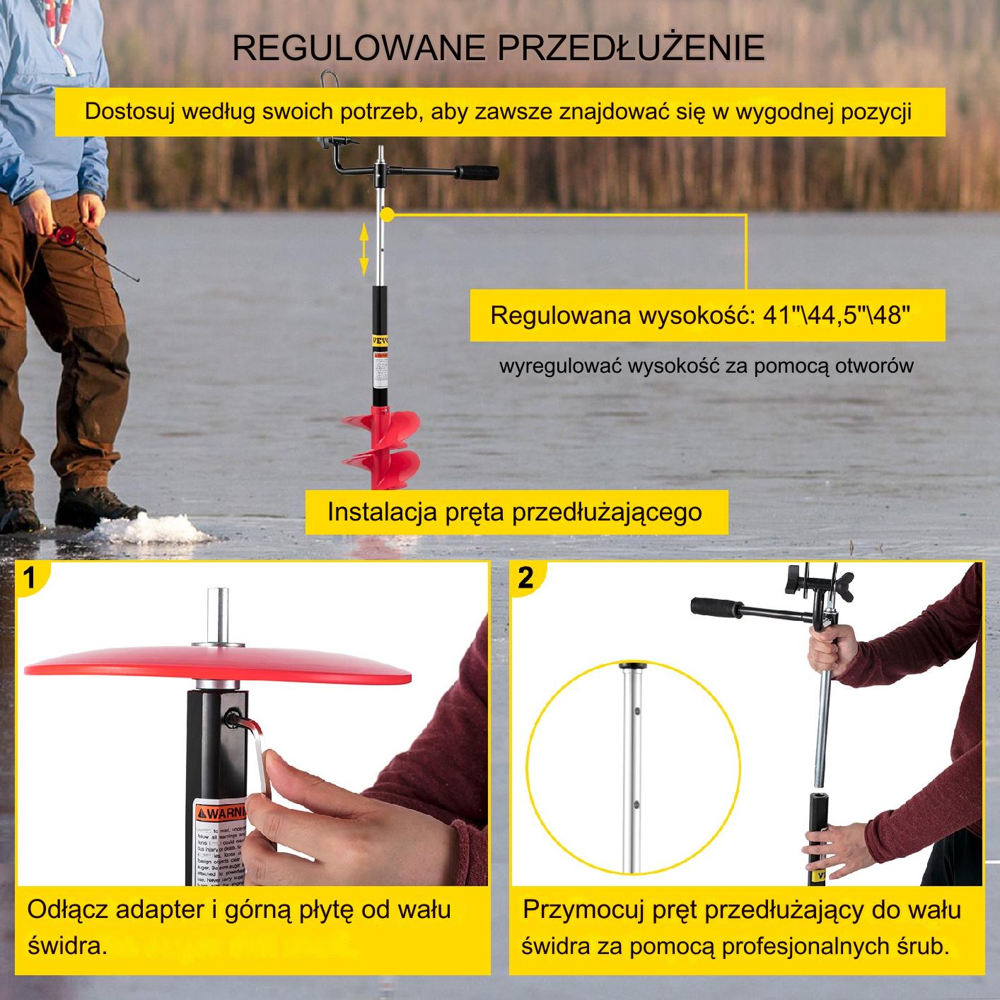 Wiertło do Lodu Adapter Wiertarski Wymienne Ostrze Ø 20 x 104 cm - obrazek 5