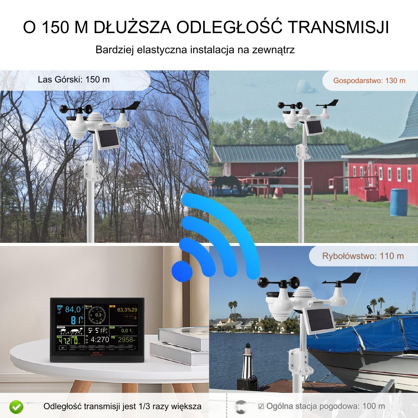 Stacja pogody meteorologiczna bezprzewodowa zasięg 150 m WI-FI - obrazek 7
