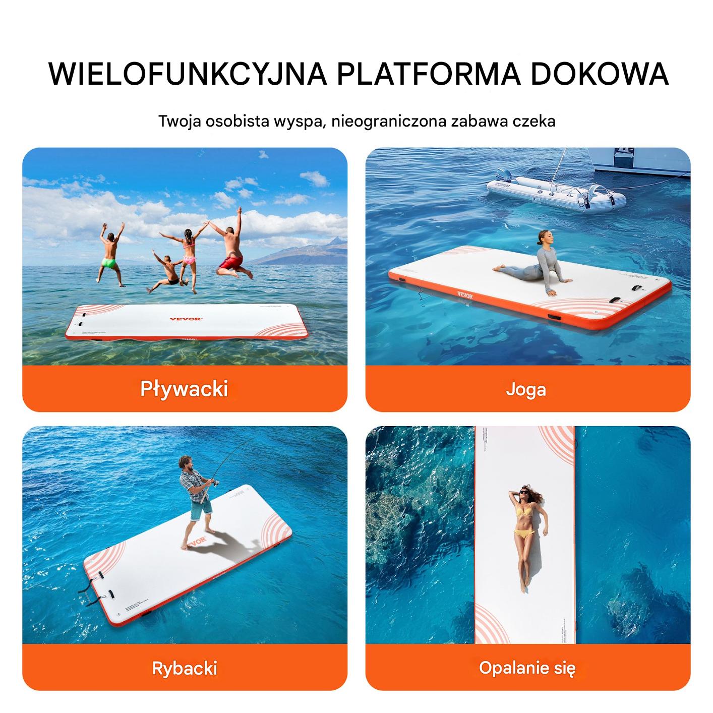 Platforma pływająca dmuchana 1,82x4,57 m – materac wodny dla 6 osób - obrazek 6