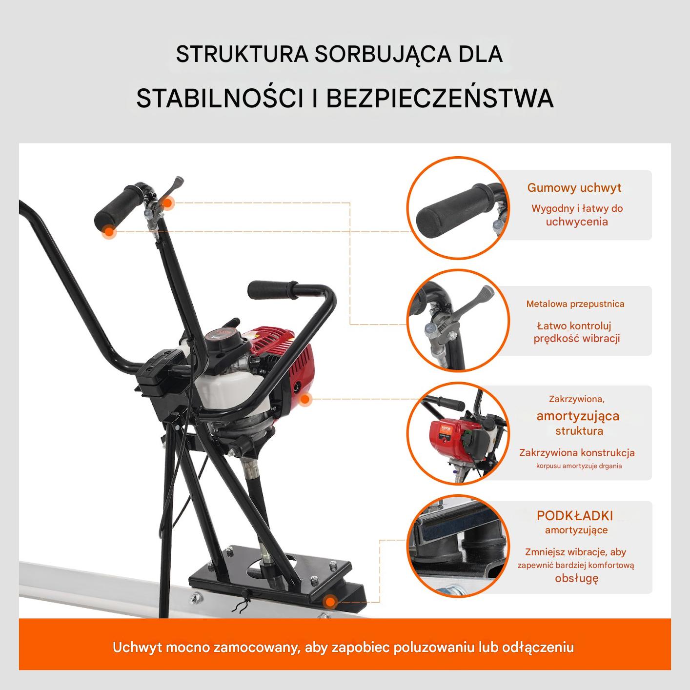 Listwa wibracyjna łata spalinowa do betonu 337 cm 1160 W - obrazek 5