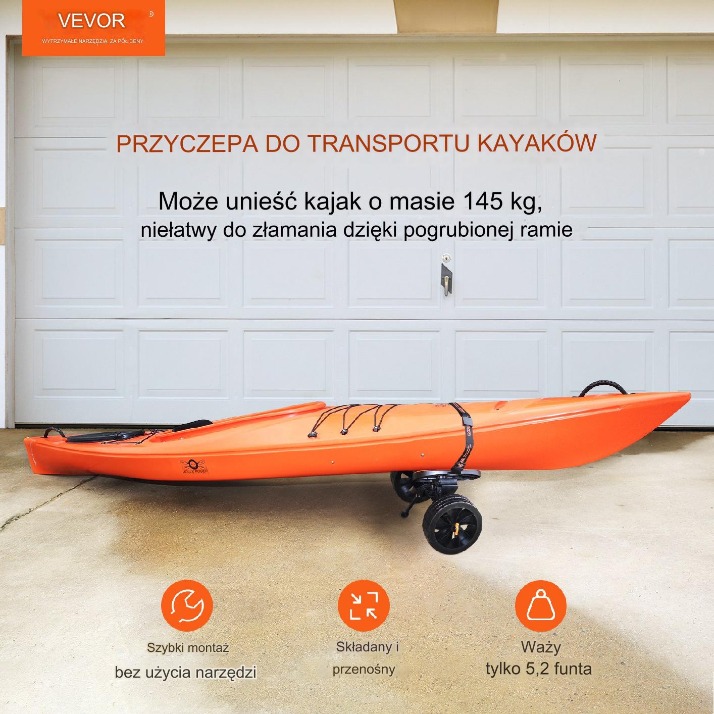 Wózek kajakowy transportowy do kajaka 145 kg - obrazek 7