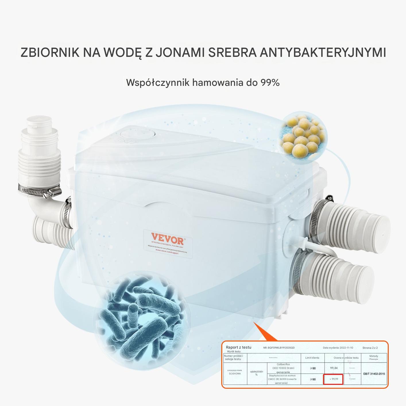 Pompa z rozdrabniaczem do WC rozdrabniacz młynek przepompownia do WC 350W - obrazek 4