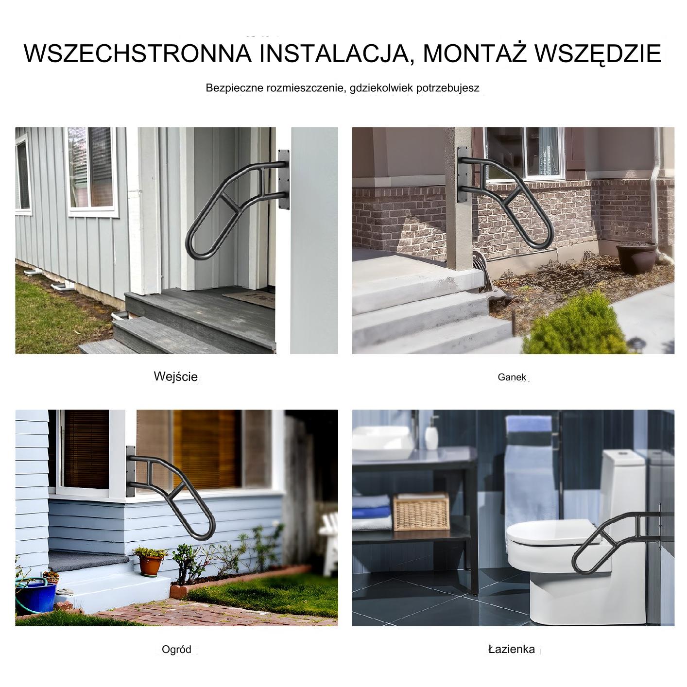 Poręcz schodowa 81 cm montaż ścienny do 1-3 stopni zewnętrzna - obrazek 4