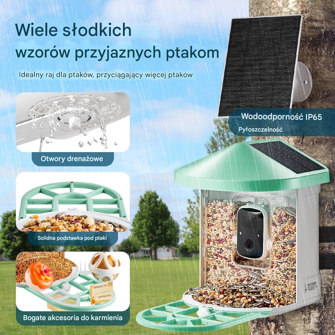 Karmnik z kamerą AI solarny rozpoznaje ptaki smart wifi dla ornitologa - obrazek 6