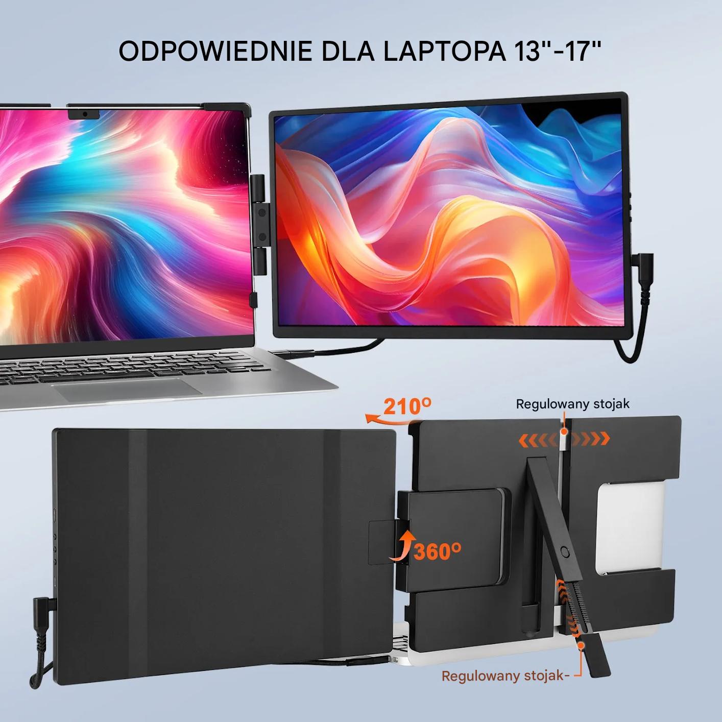 Monitor przenośny 14" HD 1080p do laptopa – rozszerzenie ekranu USB - obrazek 7