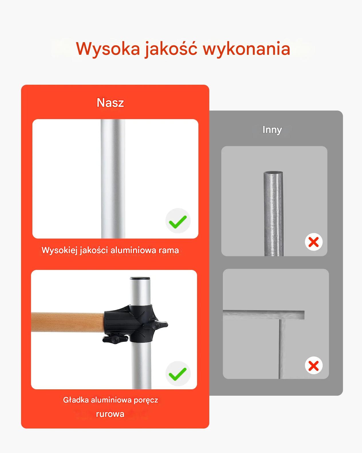 Drążek baletowy podwójny wolnostojący regulowany stabilny do tańca fitness - obrazek 3