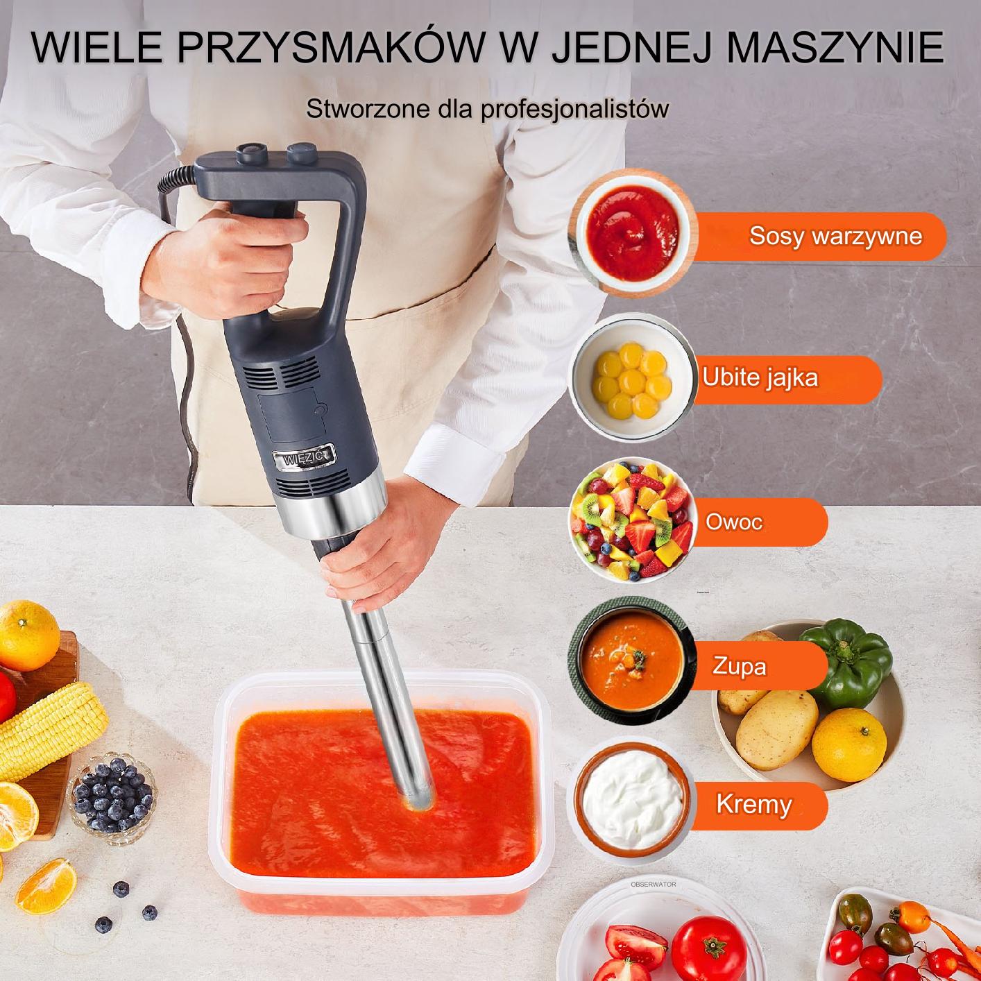 Blender ręczny mikser gastronomiczny 500W - obrazek 5