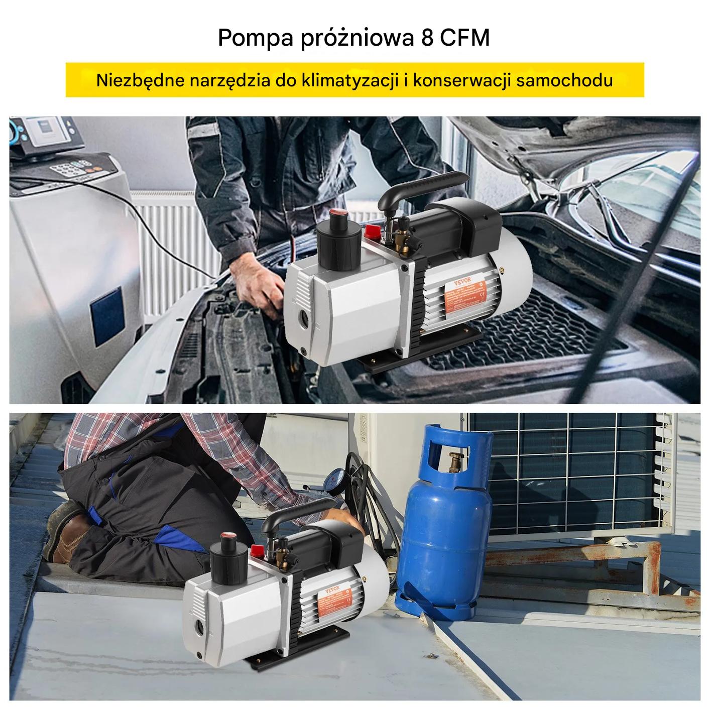 Pompa próżniowa dwustopniowa 483 L/min, wirnikowa, 15 mikronów, 559W - obrazek 6