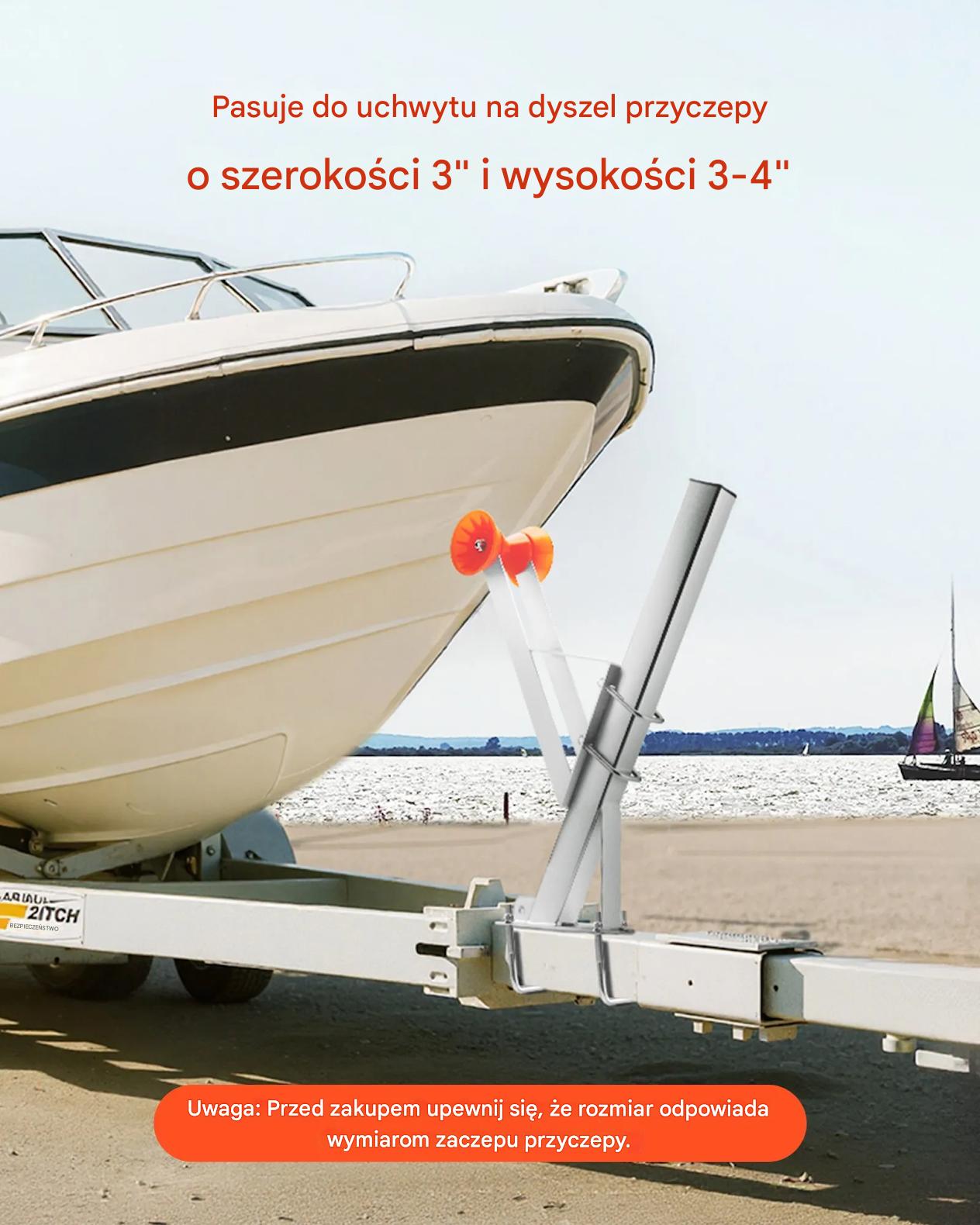 Stojak wyciągarki do przyczepy łodzi 76x76x863 cm ocynk do skutera wodnego - obrazek 4
