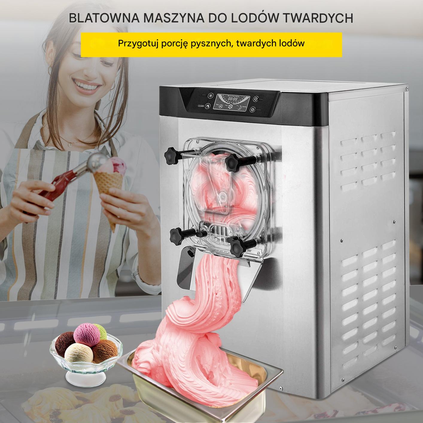 Maszyna do Lodów – Wydajność 16-20L/h Panel LCD Nierdzewna Obudowa - obrazek 7