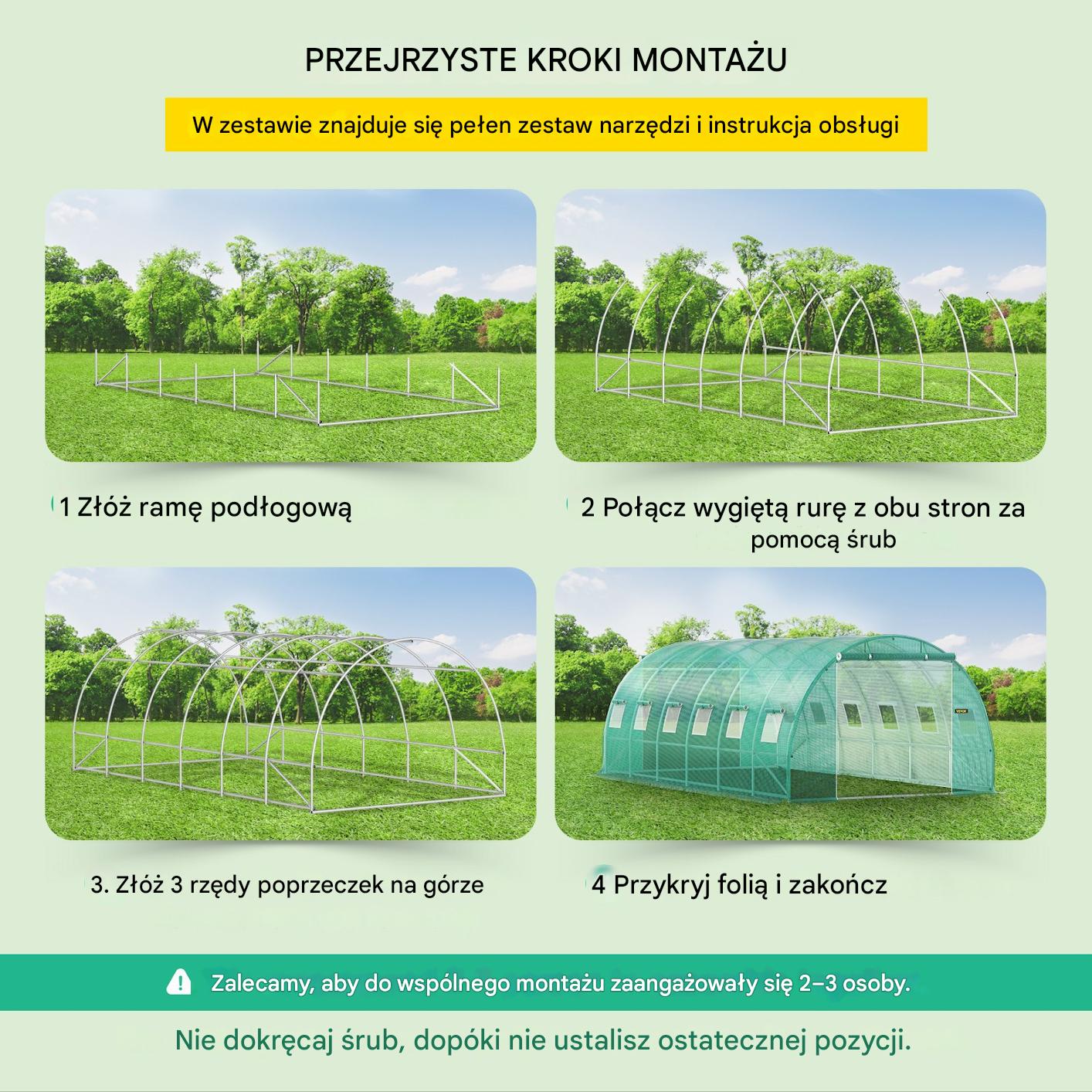 Tunel foliowy ogrodowy szklarnia 18,3 m2 6x3x2,1 m - obrazek 6
