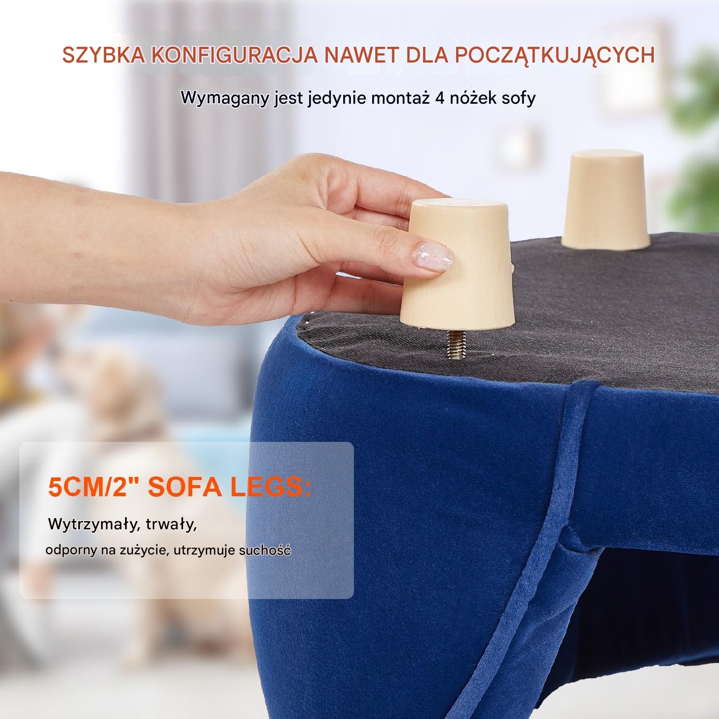 Sofa Kanapa dla Psów i Kotów Niebieska - obrazek 4