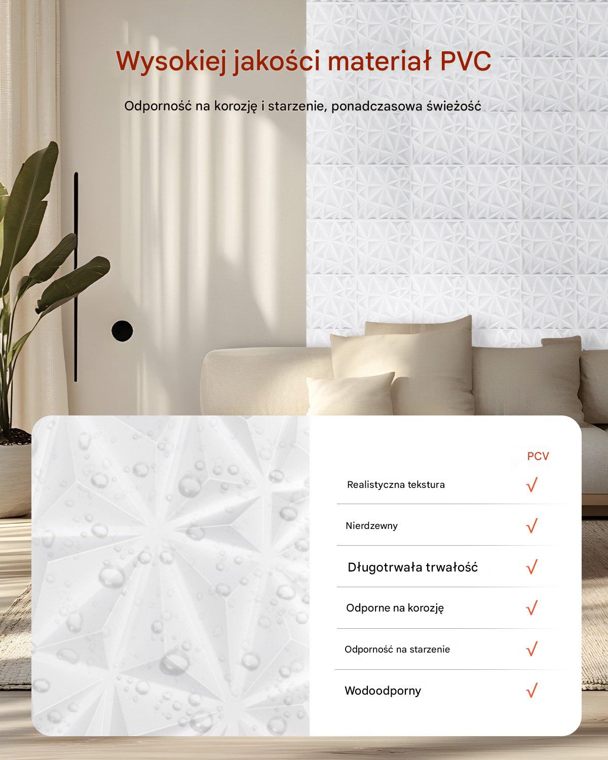 Panele Ścienne 3D - Białe Diamenty 2.97 m² - obrazek 4