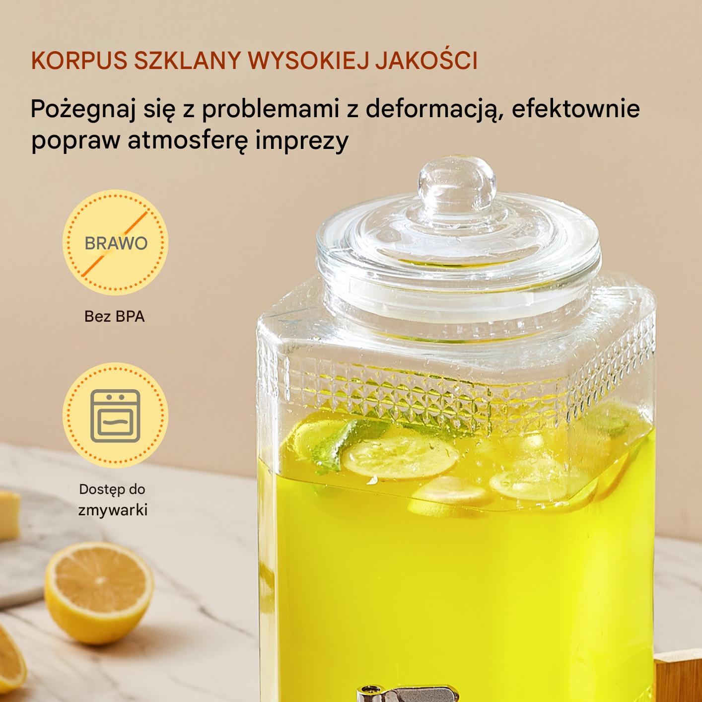 Dyspenser do napojów z kranikiem ze stali nierdzewnej – Pojemność 5,5 L - obrazek 4