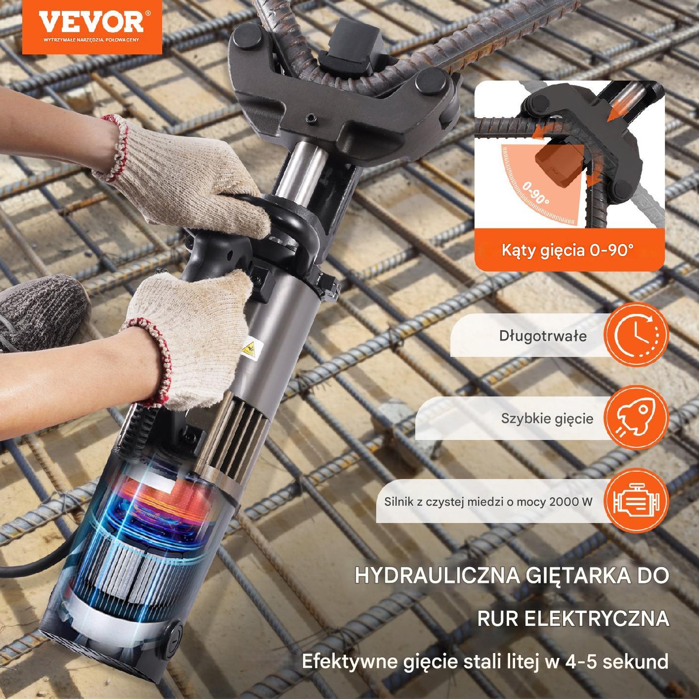 Elektryczna hydrauliczna giętarka do rur 2000W 20-32mm - obrazek 7