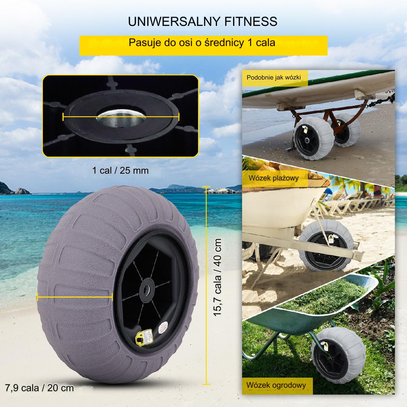 Opony plażowe balonowe z PVC 40 cm zestaw 2 szt. - obrazek 3