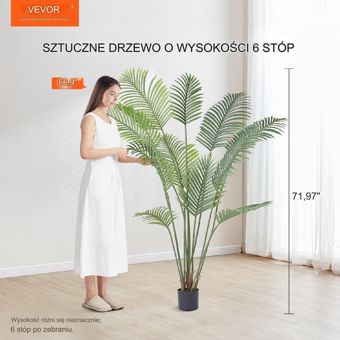 Sztuczna wysoka palma Areka sztuczne drzewko wysoka do salonu 2 m - obrazek 3