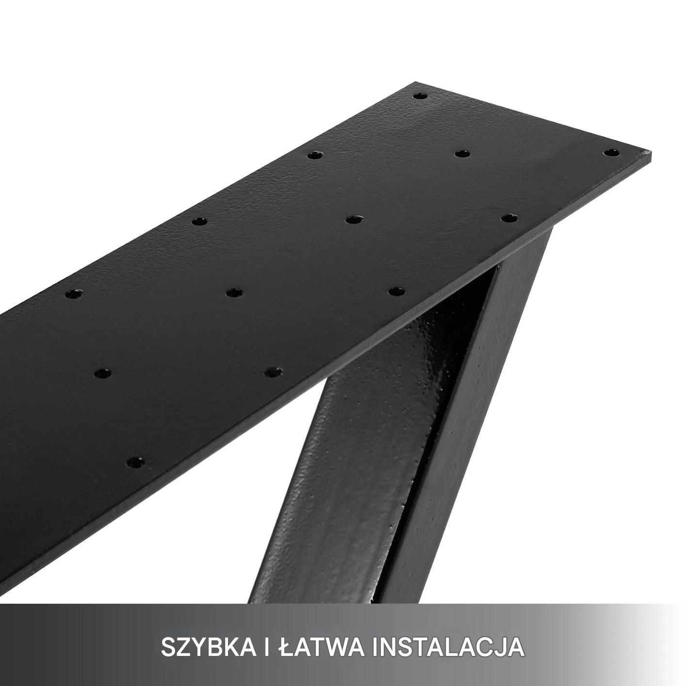 Nogi do stołu lawy biurka stolika metalowe loftowe 2 sztuki czarne - obrazek 3