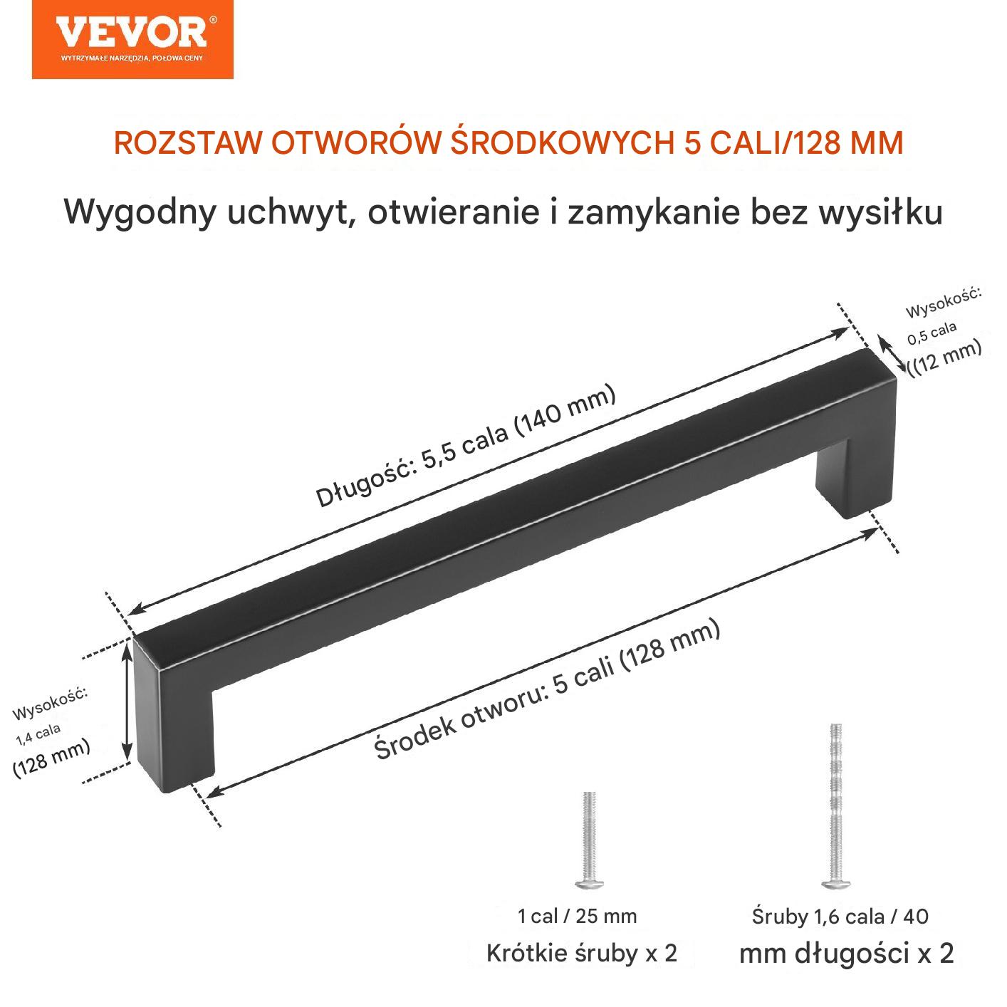 Uchwyty meblowe Zestaw 30 uchwytów do szafek i szuflad 128 mm - obrazek 3