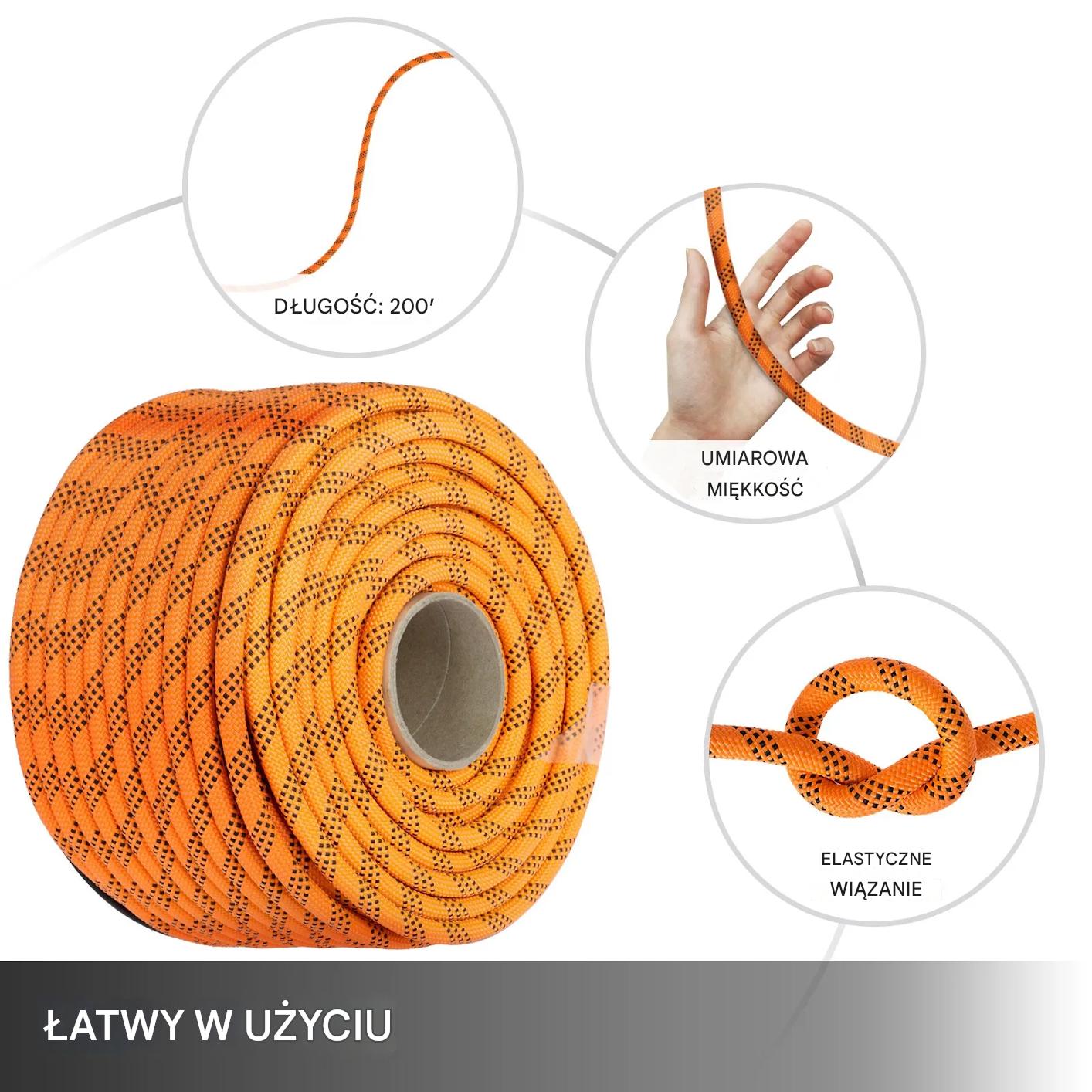 Lina poliestrowa pleciona 14mm 61m 500kg wytrzymała do żeglarstwa - obrazek 5