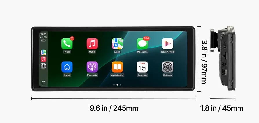 Ekran samochodowy 10'' CarPlay Radio Android Auto BT GPS kamery - obrazek 2