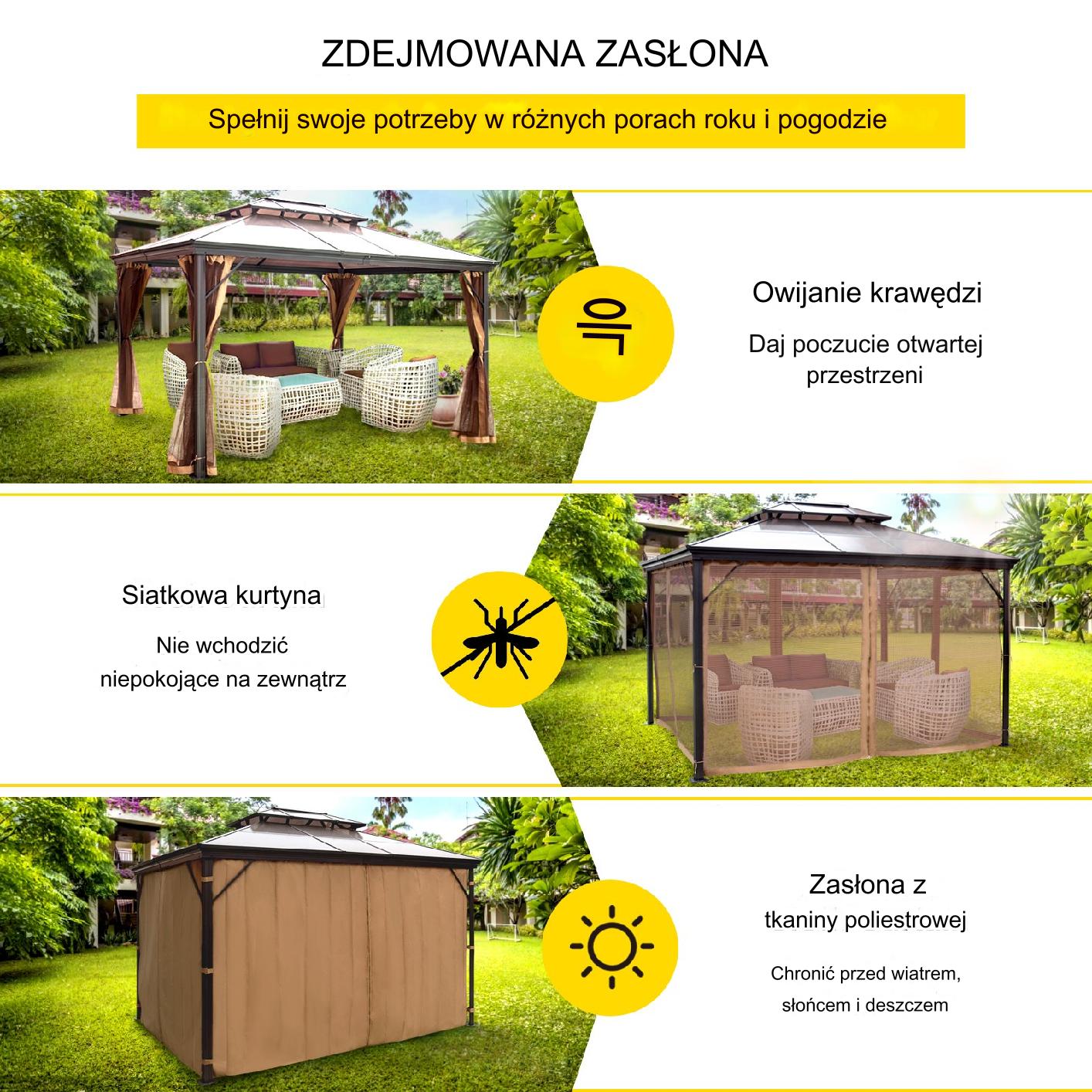 Altana pergola tarasowa ogrodowa 3 x 3,6 x 2,75 m - obrazek 6