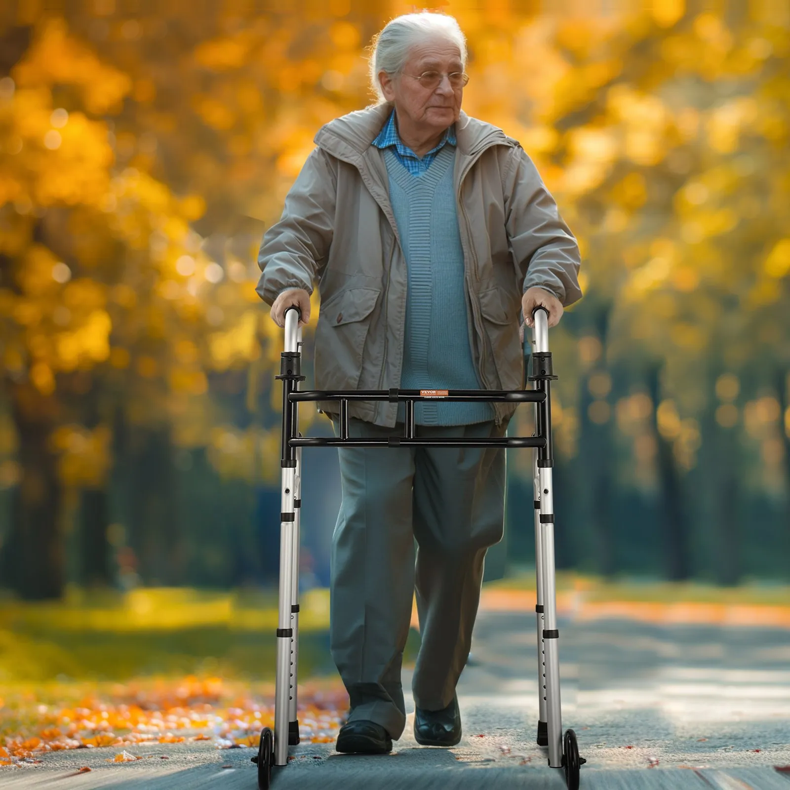 Balkonik składany regulowany wysokość i szerokość dla seniorów 204 kg - obrazek 7