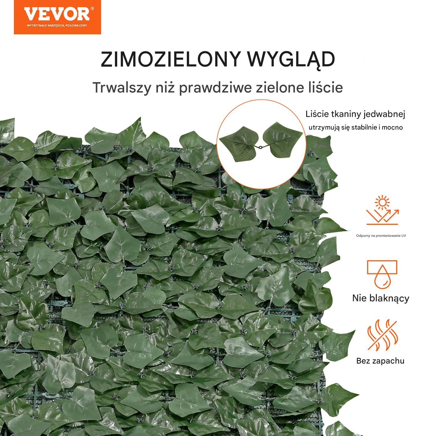 Sztuczny żywopłot bluszcz 4m zielony dekoracja ogród balkon taras - obrazek 7