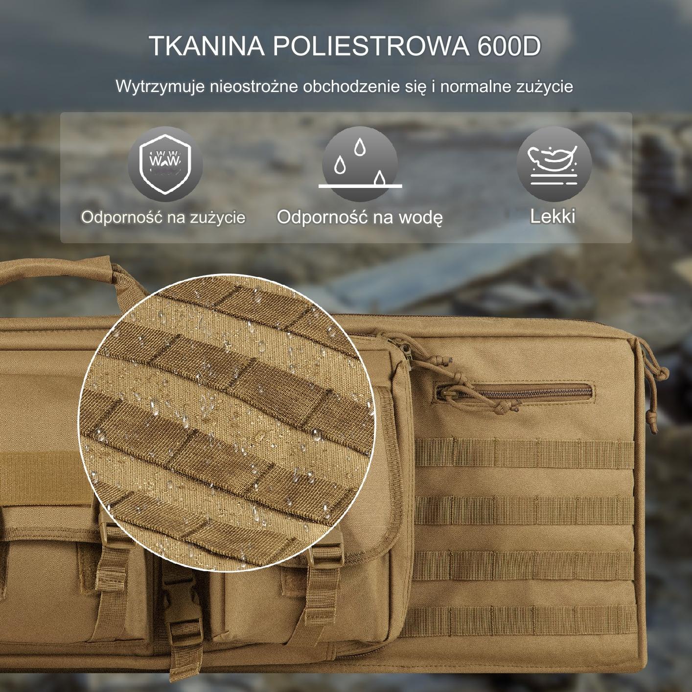 Torba Pokrowiec Plecak na Broń 40 cali brązowa - obrazek 5