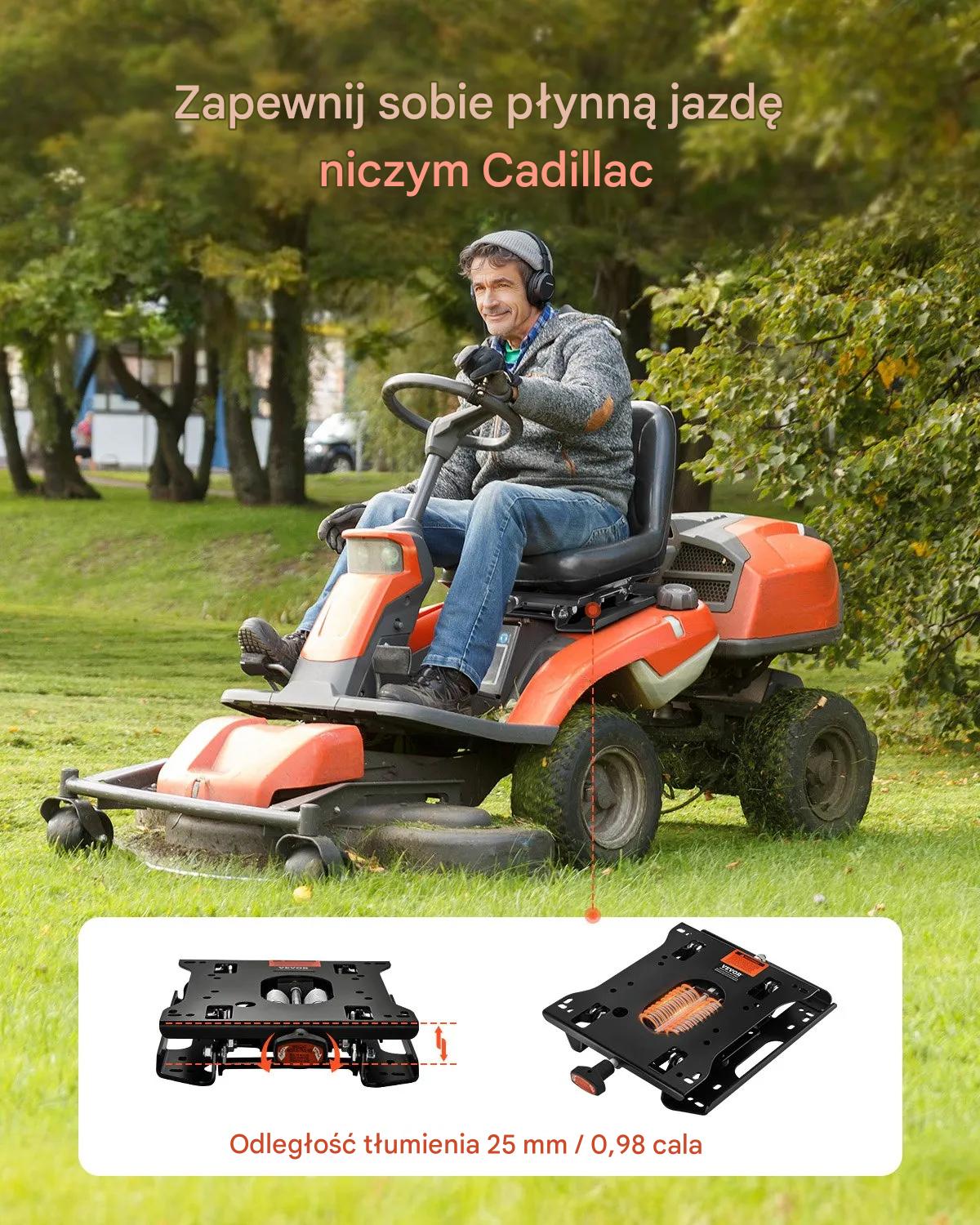 Zawieszenie fotela powietrzne, uniwersalne, regulowane, do traktora i wózka - obrazek 3