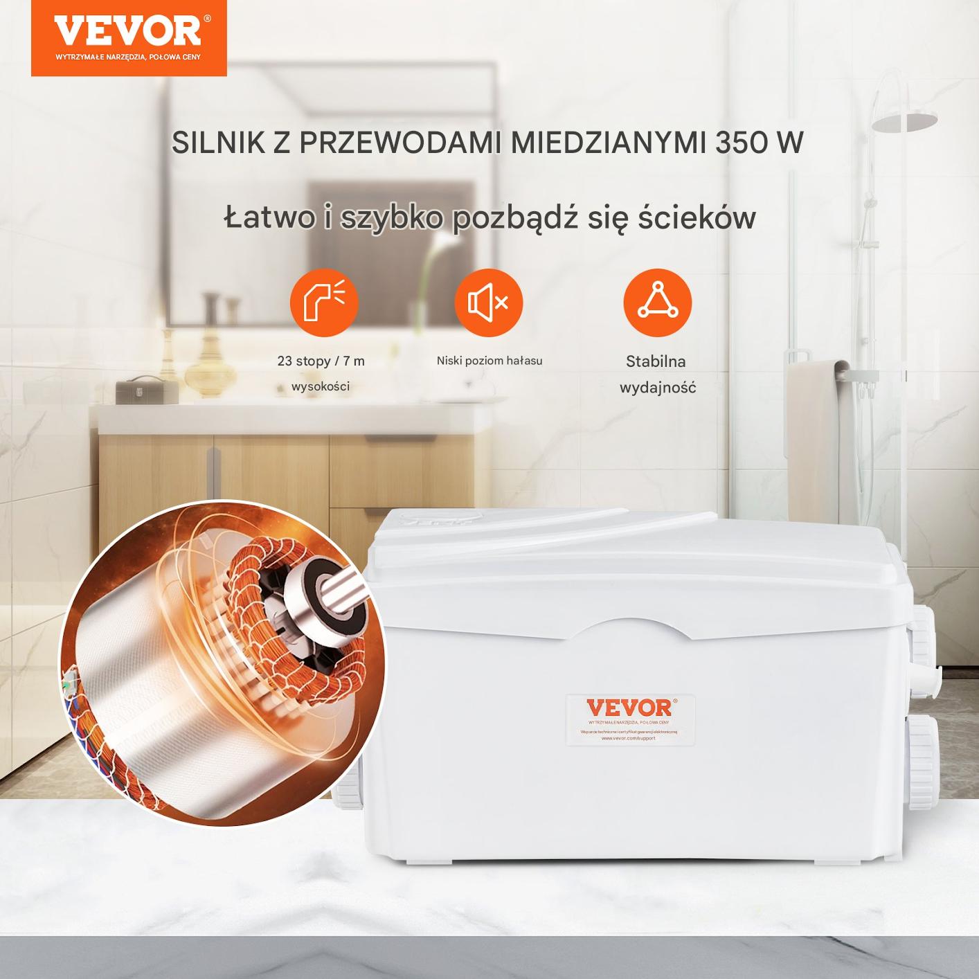 Pompa z rozdrabniaczem do WC rozdrabniacz młynek przepompownia do WC 350W - obrazek 7