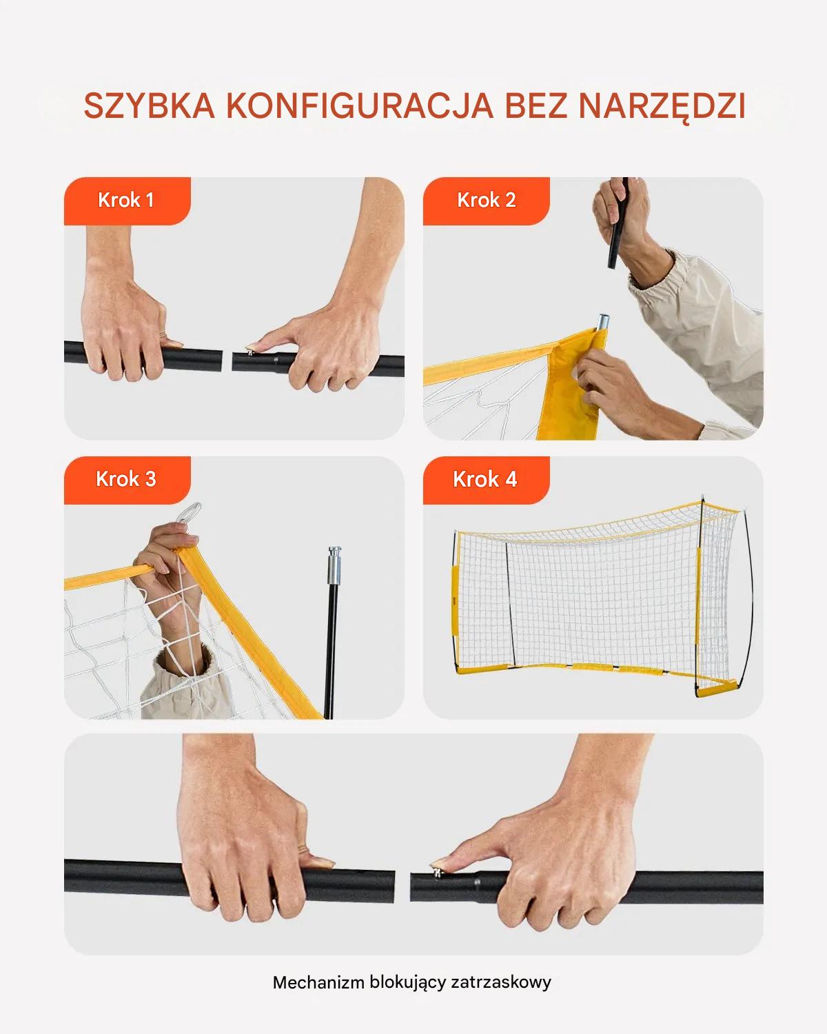 Bramka piłkarska 12x6ft składana z siatką torba trening ogród - obrazek 2