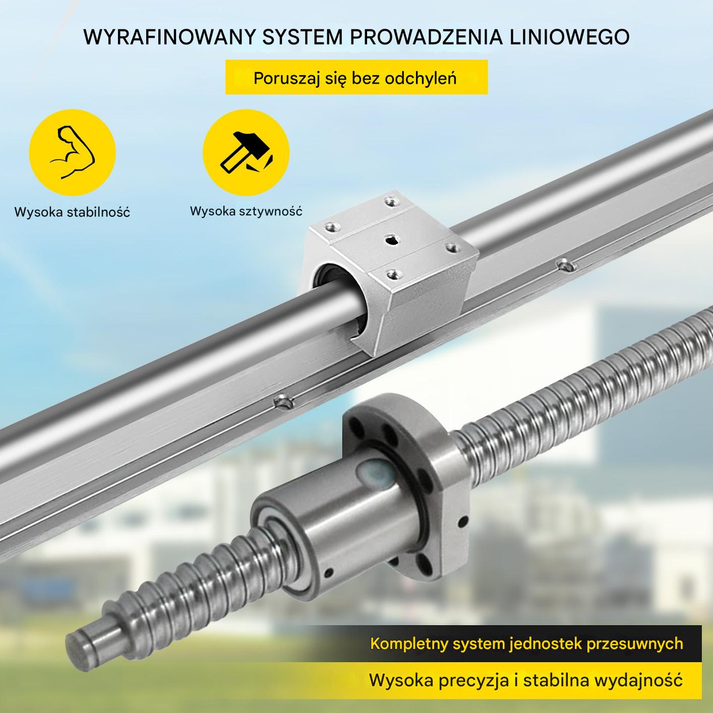 Prowadnice liniowe zestaw CNC śruby kulowe wałki łożyska SBR 20 mocny pro - obrazek 4