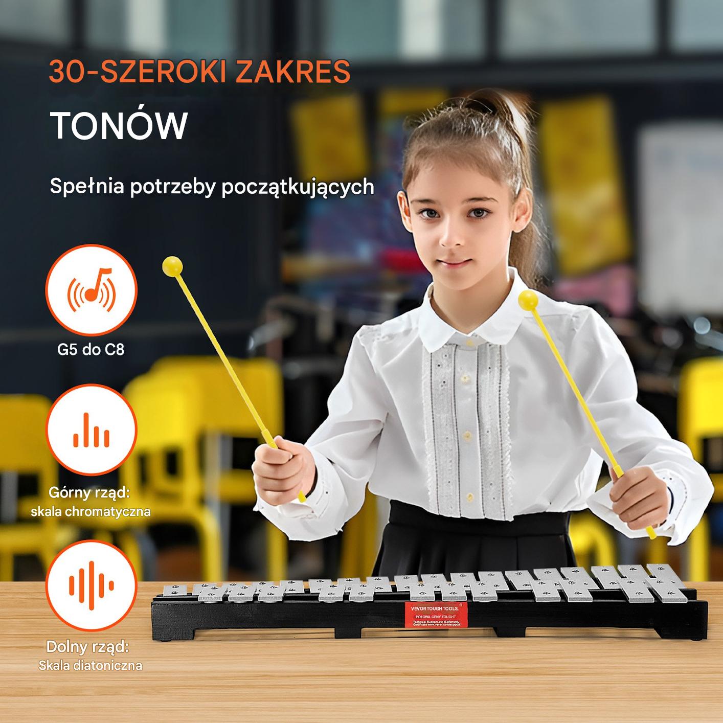 Ksylofon 30-tonowy z pałeczkami i torbą - obrazek 3