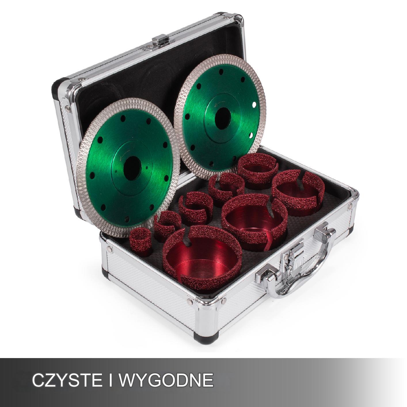 Otwornice diamentowe do betonu gresu płytek koronki zestaw 20-68 mm 10 szt. - obrazek 6