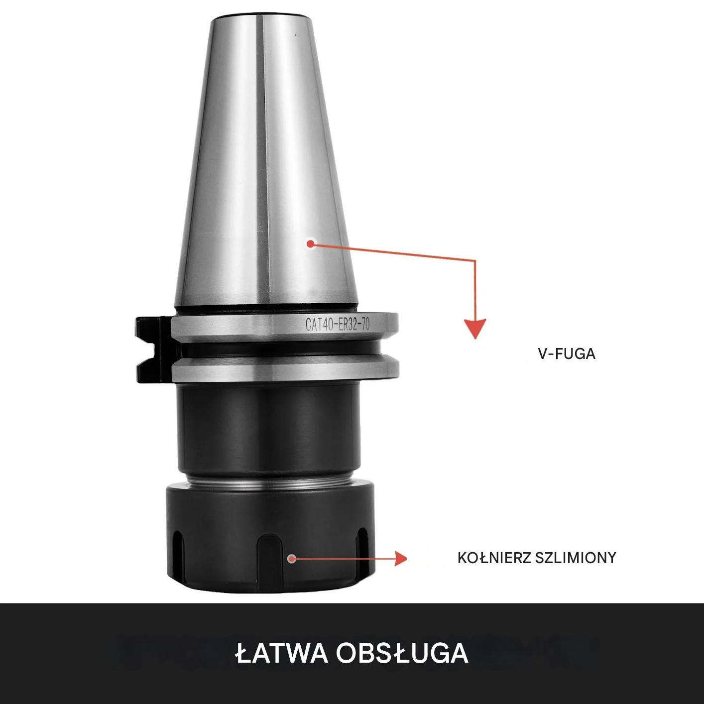 Uchwyt frezarski CAT40 ER32 zestaw 5 tulei – do tokarki i CNC grawerowania - obrazek 6