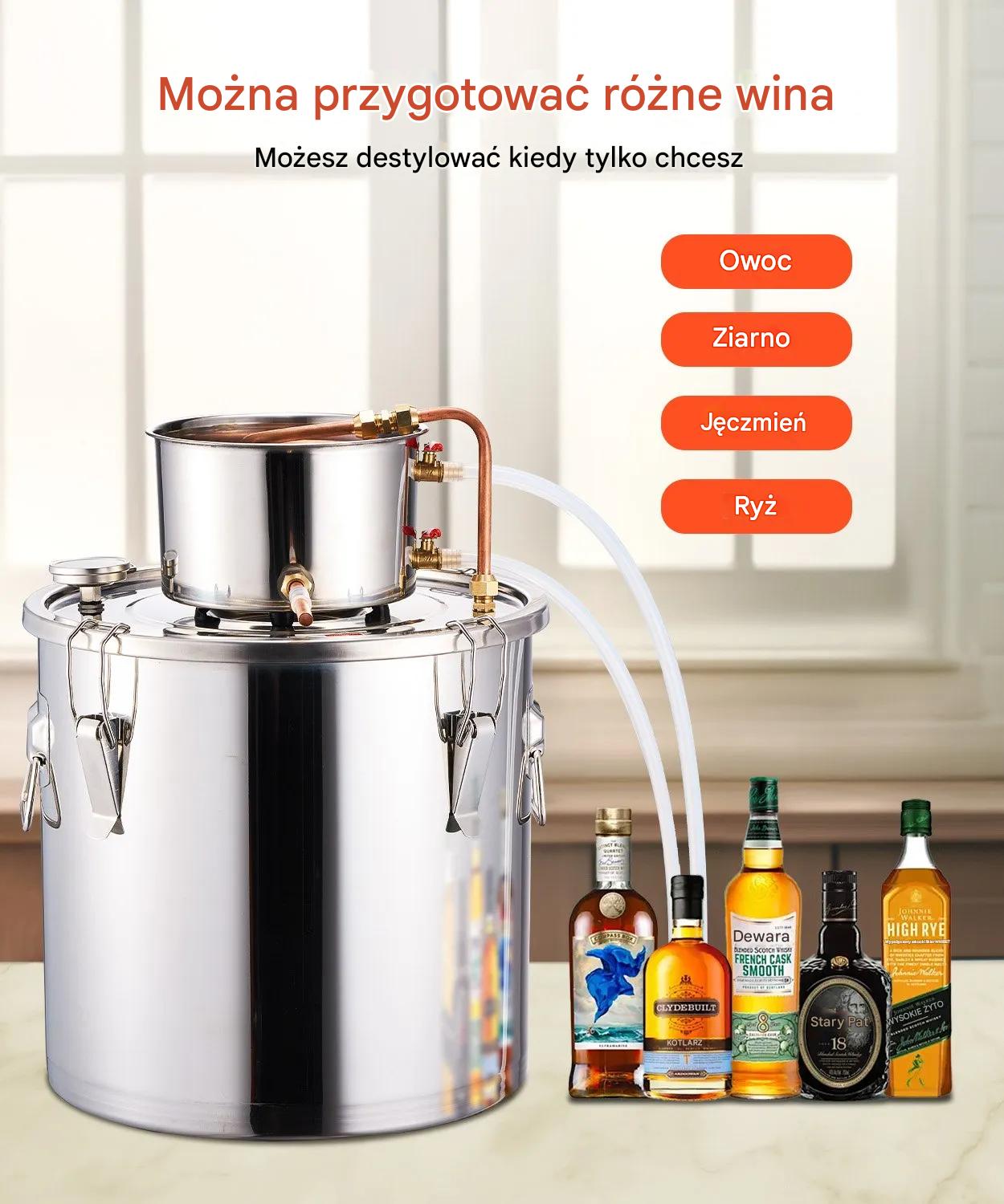 Destylator alkoholu 30L z pompą stal nierdzewna do whisky i wina - obrazek 7