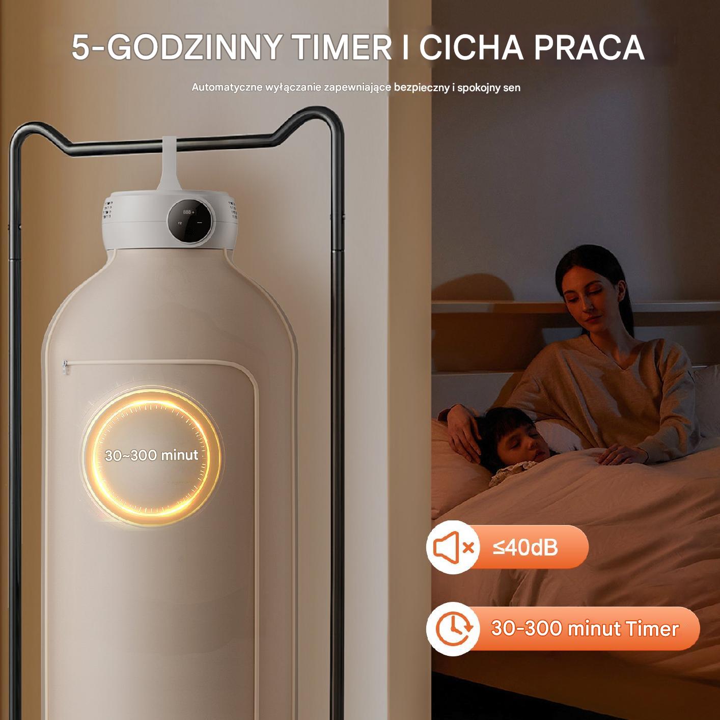 Suszarka do ubrań błyskawiczna elektryczna przenośna wisząca 600W - obrazek 6