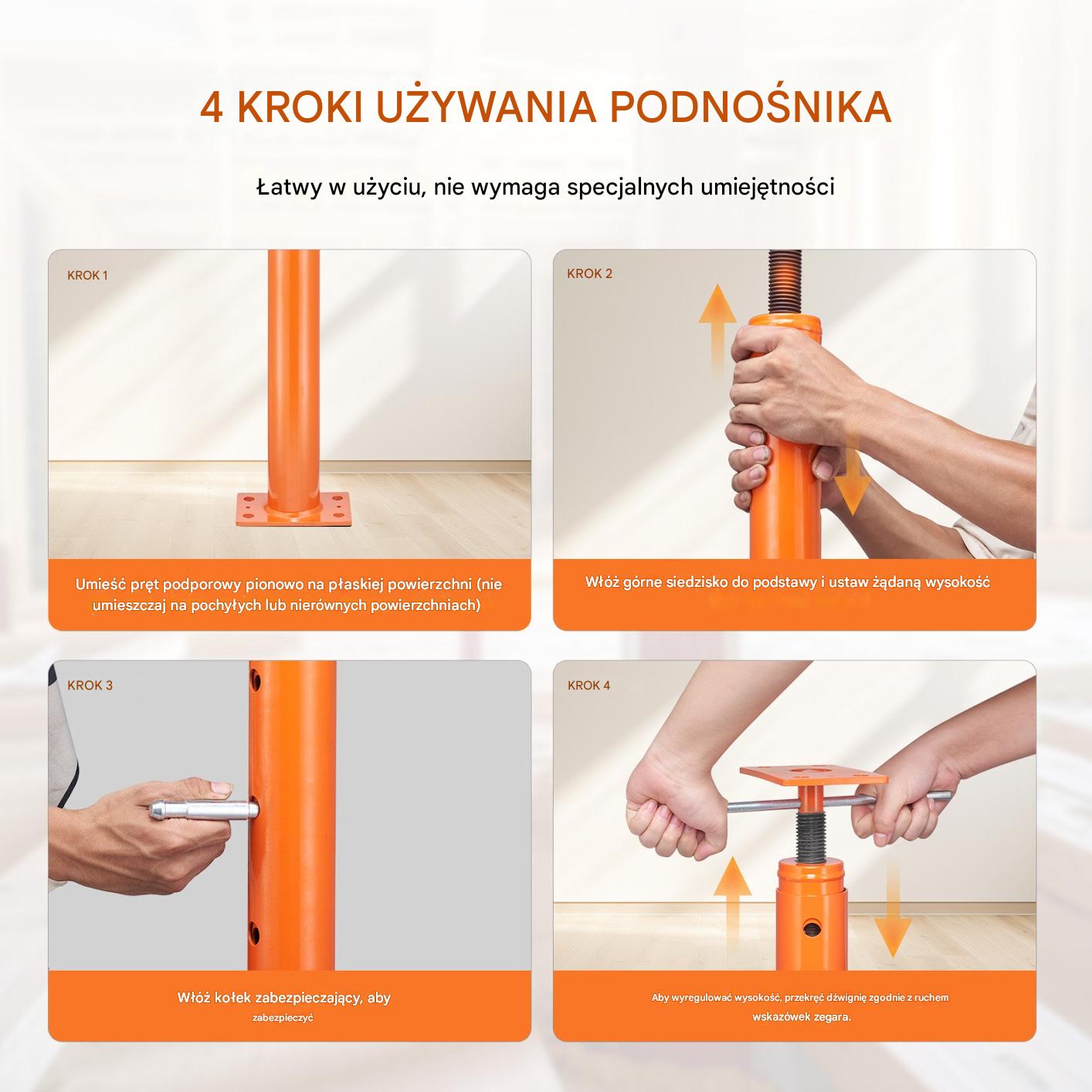 Podpora Stropowa Regulowana 56–100 cm – Udźwig do 8164 kg - obrazek 6