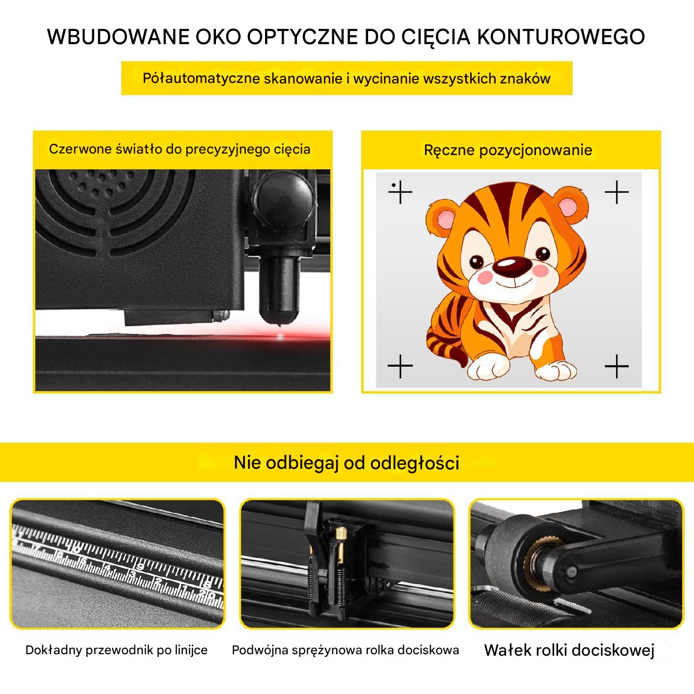 Ploter Tnący do Winylu 1350 mm z Półautomatycznym Pozycjonowaniem Konturowym - obrazek 3
